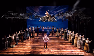 Mark Jacoby as Tevye (center) and Ensemble Photo